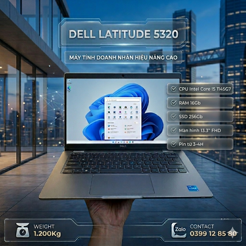 Dell Latitude 5320 I5 1145G7 Ram 16Gb SSD 256Gb Màn hình 13.3Inch Đẹp Keng Giá Rẻ