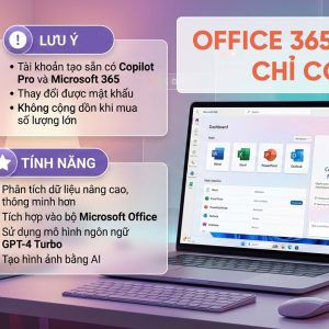 Tài Khoản Microsoft 365 Office 365 Personal 1 năm 1Tb OneDrive AI Copilot